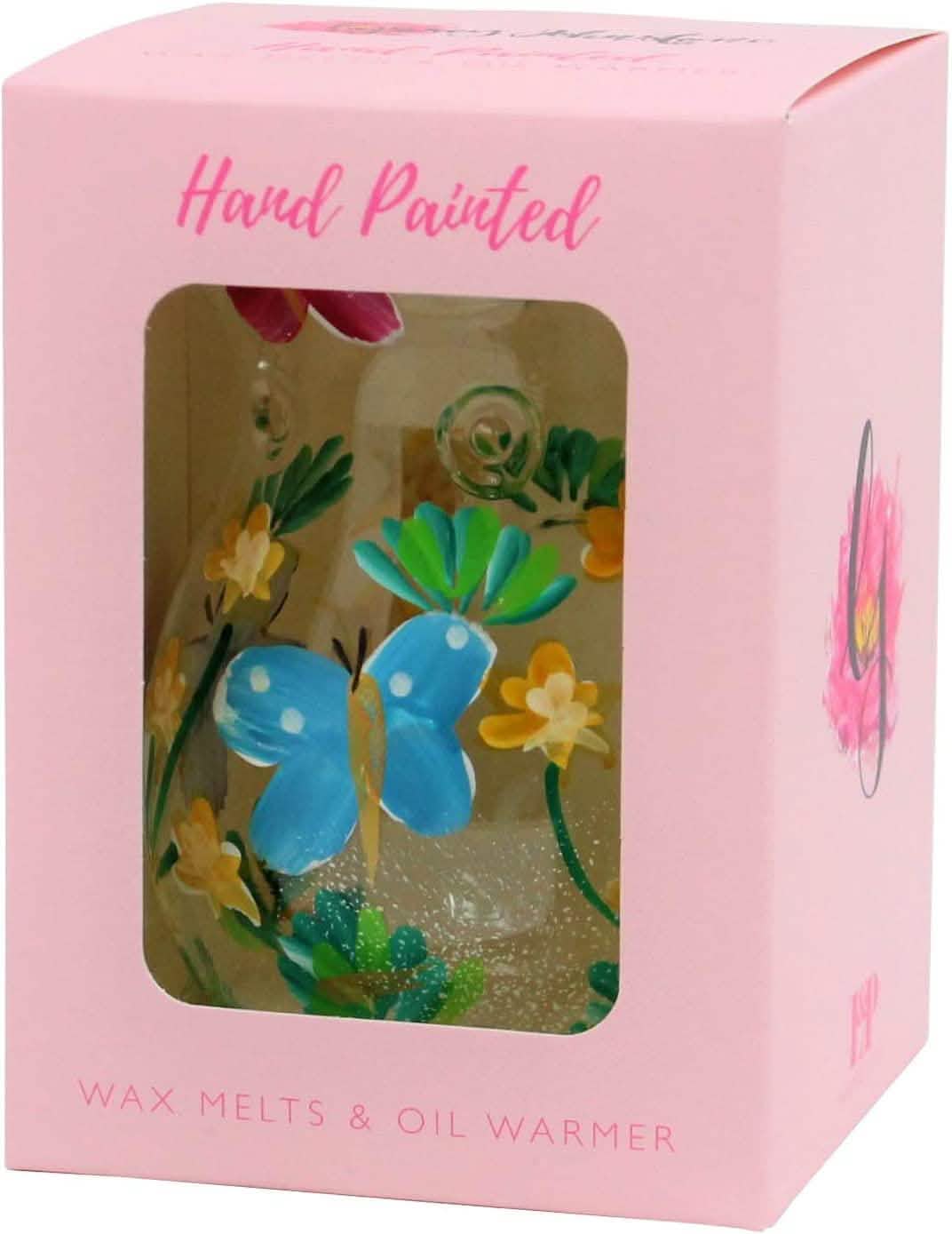 tooltime oil warmer Luxury Glass Round Wax Melt Warmer Oil Burner Tea Light Aroma Butterflies