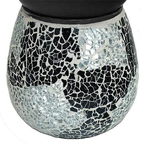 tooltime oil warmer Silver Wax Oil Aroma Wax Warmer Lamp Mosaic Black Mirror Melt Scented Electric