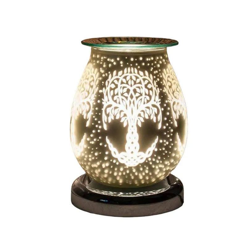 tooltime oil warmer Tree Of Life Aroma Touch Lamp Wax Tart Warmer Oil Burner Diffuser White Satin