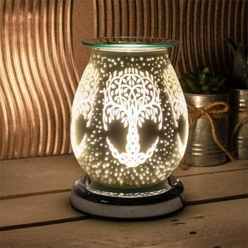 tooltime oil warmer Tree Of Life Aroma Touch Lamp Wax Tart Warmer Oil Burner Diffuser White Satin