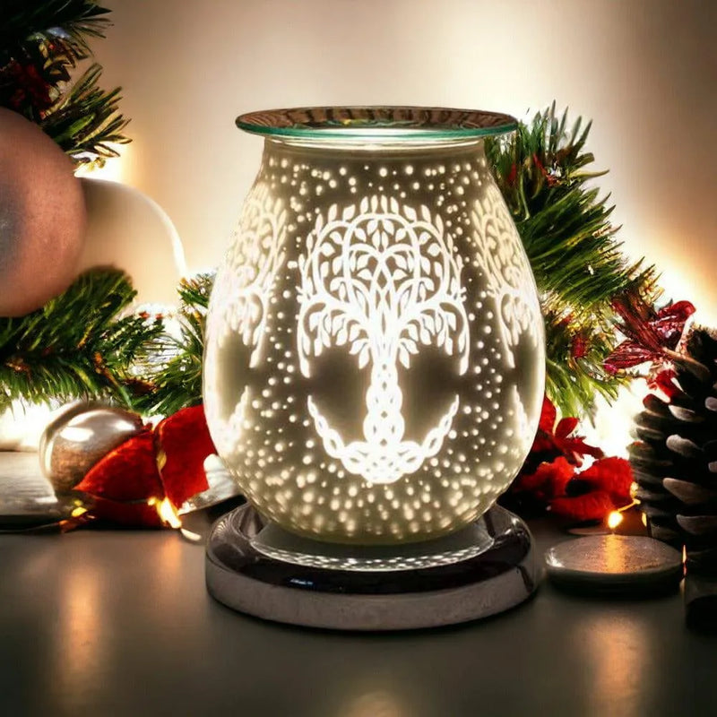 tooltime oil warmer Tree Of Life Aroma Touch Lamp Wax Tart Warmer Oil Burner Diffuser White Satin