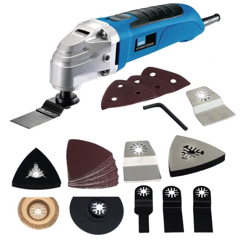 tooltime Oscillating Multi Function Power Tool Oscillating Multi Function Power Tool Sander & 54pc Accessories Set 300W Draper