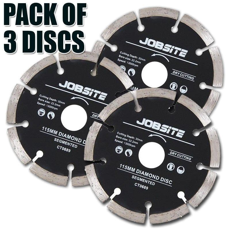 tooltime PACK OF 3 x 115mm 4.5" DIAMOND DISCS MASONRY STONE CUTTING ANGLE GRINDER BLADES