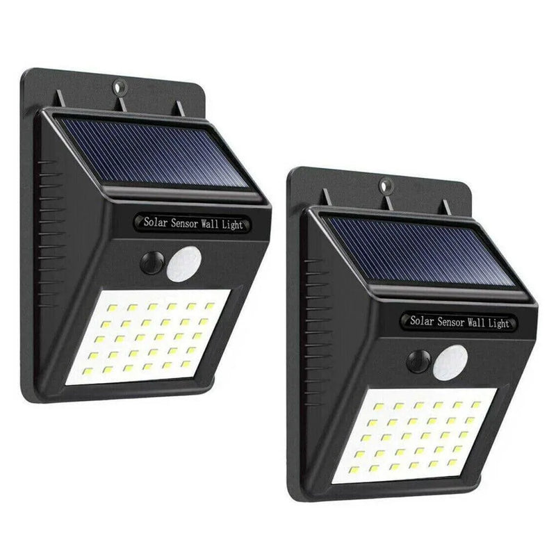 tooltime PIR Motion Sensor Security Lights Pack of 2 Solar Wall Lights 30 LED PIR Motion Sensor Security Lamps