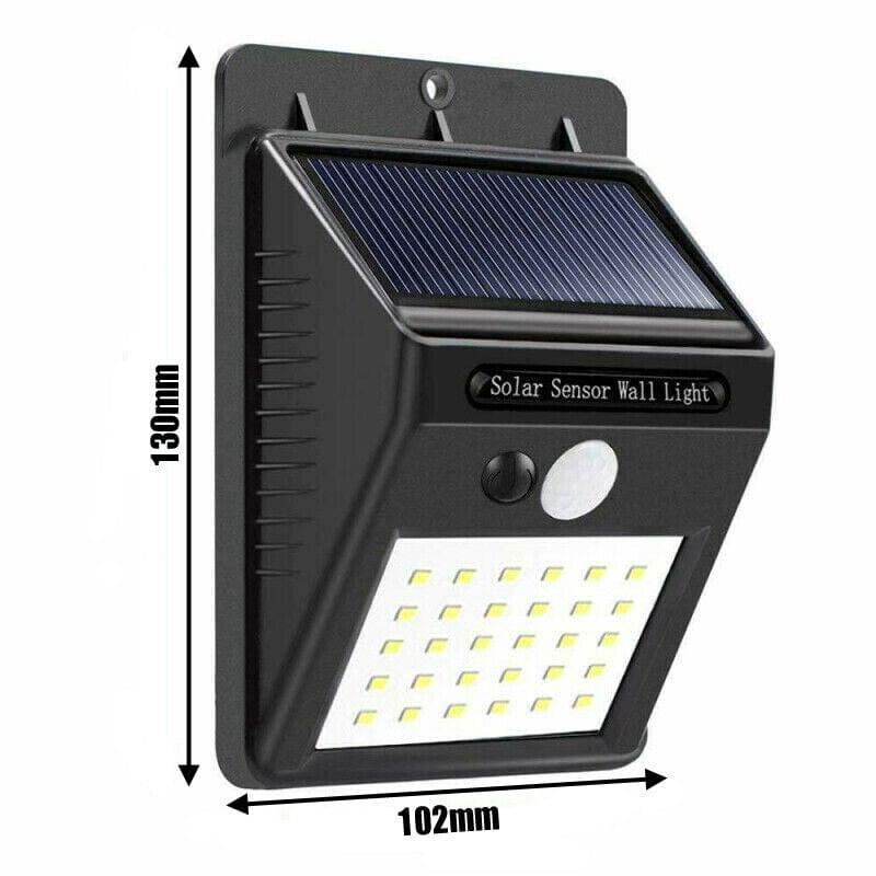 tooltime PIR Motion Sensor Security Lights Pack of 2 Solar Wall Lights 30 LED PIR Motion Sensor Security Lamps