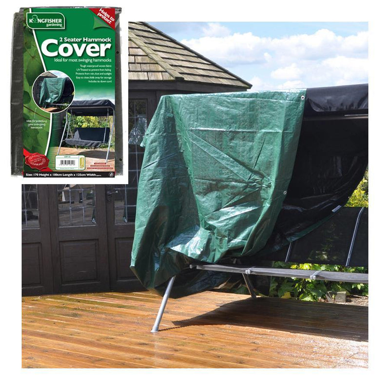 tooltime REINFORCED WATERPROOF 2 SEATER GARDEN SWINGING HAMMOCK COVER WITH TIE DOWN CORD