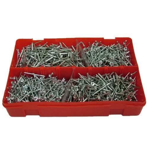 tooltime Rivet Pliers PRO TRADE HAND POP RIVETER RIVETING TOOL + 1000 ASSORTED RIVETS + 4 NOZZLE HEAD