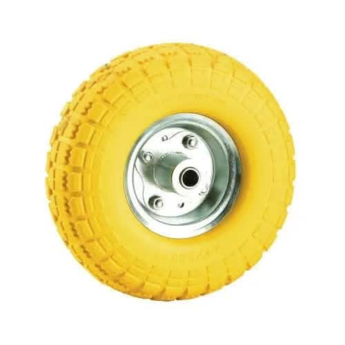 tooltime Sack Truck Puncture Proof Tyres - 10" Solid Burst Sack Truck - Rubber Trolley Wheels (2PC)