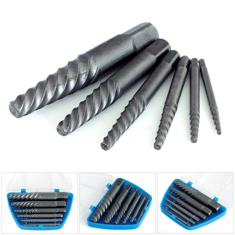 tooltime Screw Extractor Set 6pc Spiral Flute Easy Out Damaged Bolt Stud Removers 3-25mm