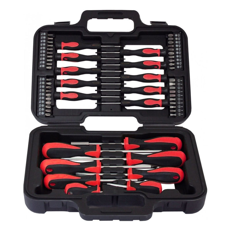 tooltime Screwdriver Set 58pc Screwdriver Bits Set Philips Flat Slotted Precision Torx Pozi With Case
