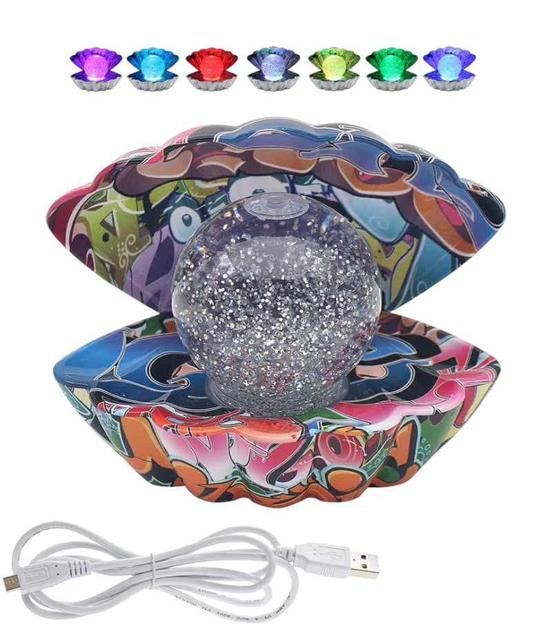 tooltime SEA SHELL LAMP Seashell Colour Changing LED Mood Light - Glitter Graffit Pearl CHOICE OF COLOUR