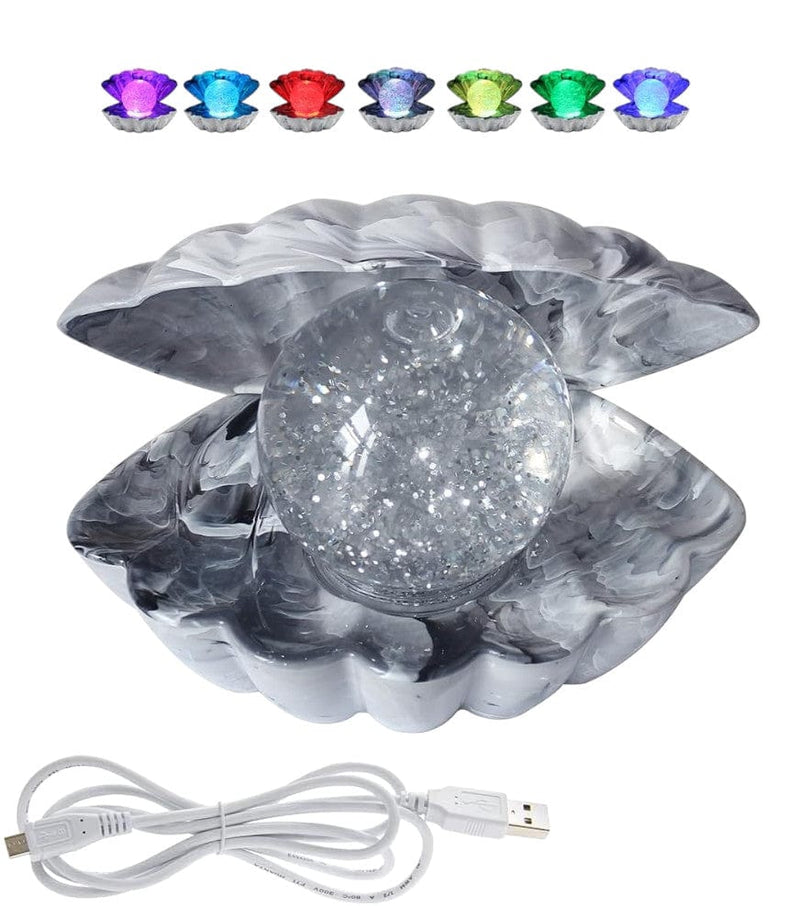tooltime SEA SHELL LAMP Seashell Colour Changing LED Mood Light - Glitter Graffit Pearl CHOICE OF COLOUR