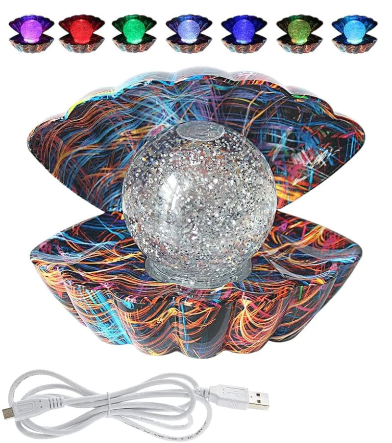 tooltime SEA SHELL LAMP Seashell Colour Changing LED Mood Light - Glitter Graffit Pearl CHOICE OF COLOUR