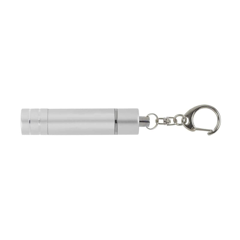 tooltime Silver Mini Keyring Torch Bright White LED Aluminium Flashlight - Batteries Not Included