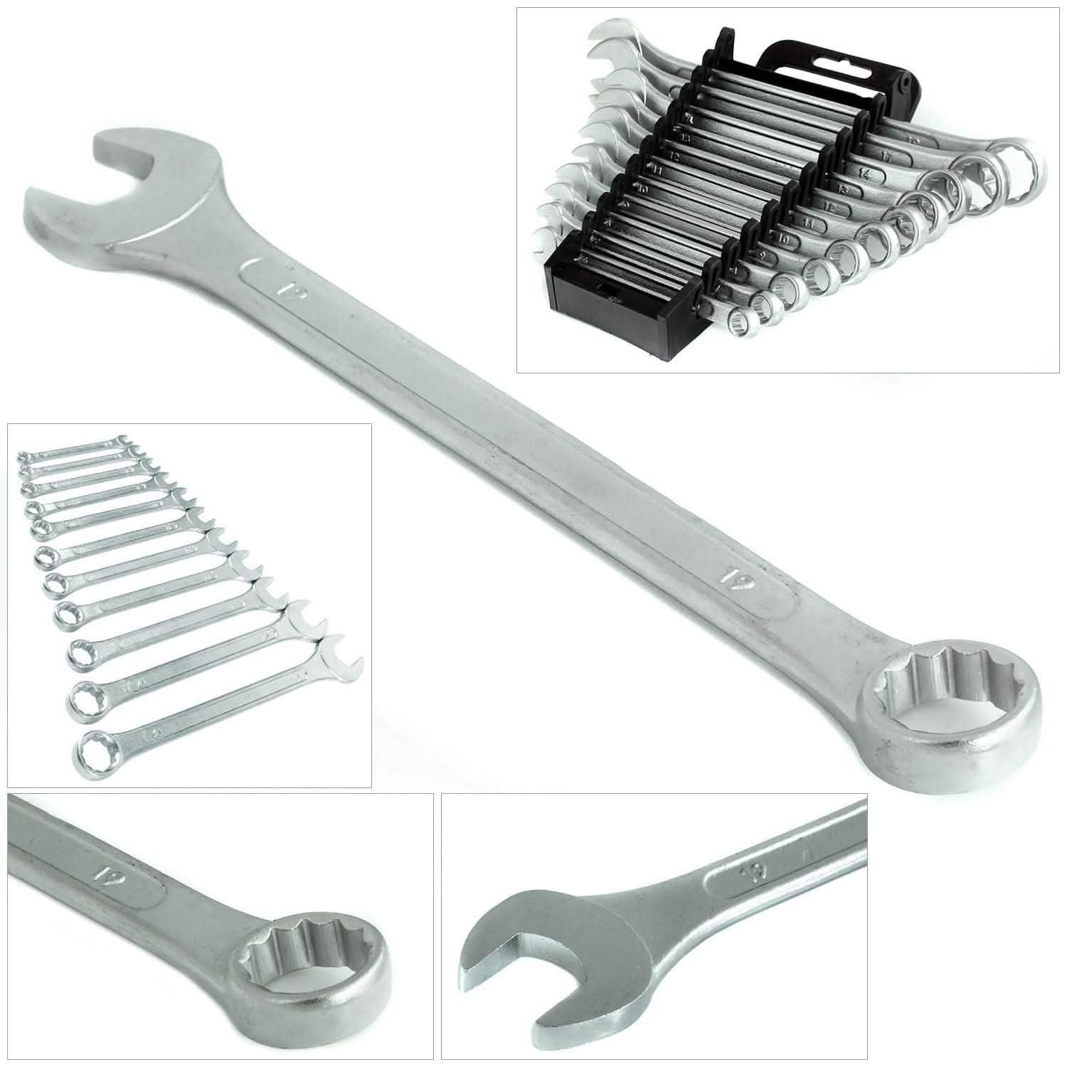 tooltime Spanners 11PC DROP FORGED METRIC COMBINATION SPANNERS SET 6mm-19mm OPEN & RING WRENCHES