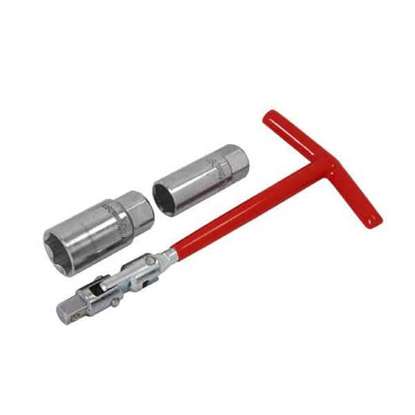 tooltime Spark Plug Sockets Spark Plug Wrench Set 3pc Flexible T-Handle Removal Tool 3/8" 16 + 21mm Sockets
