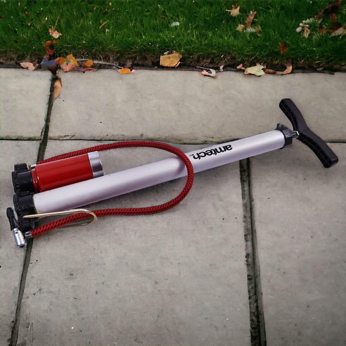 tooltime Stirrup Pump Stirrup Pump with Pressure Gauge and 2 Valve Adapters