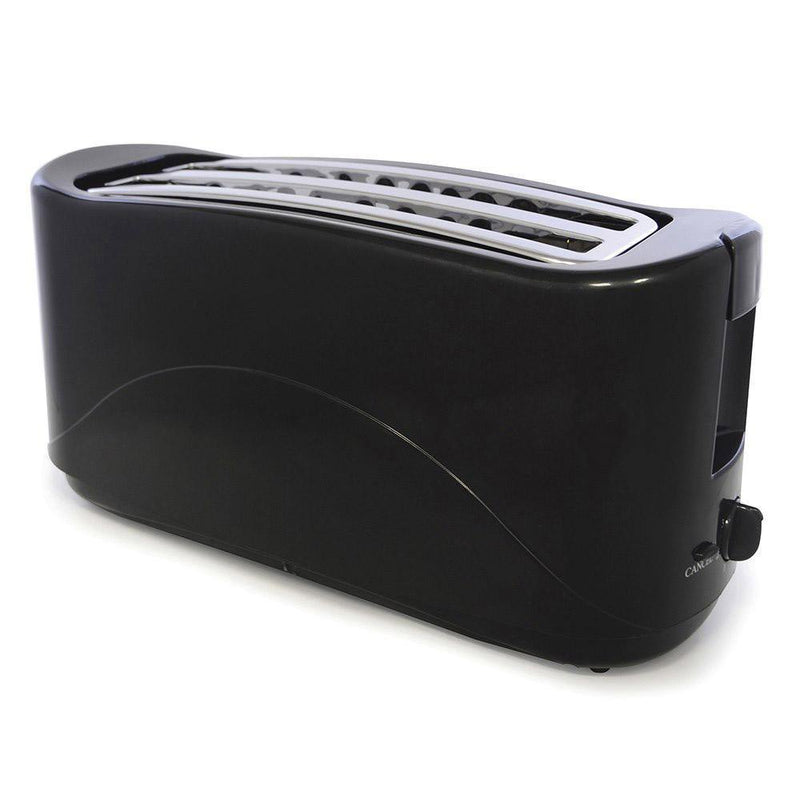 tooltime Toasters Premium Black 1300W 4-Slice Cool Touch Toaster W/ Crumb Tray 7 Browning Settings