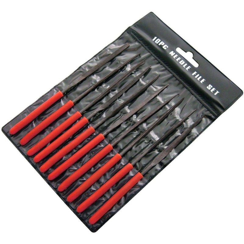 tooltime Tool Files 10Pc Mini Needle File Set Precision Micro Files Jewellery Making Tools + Wallet
