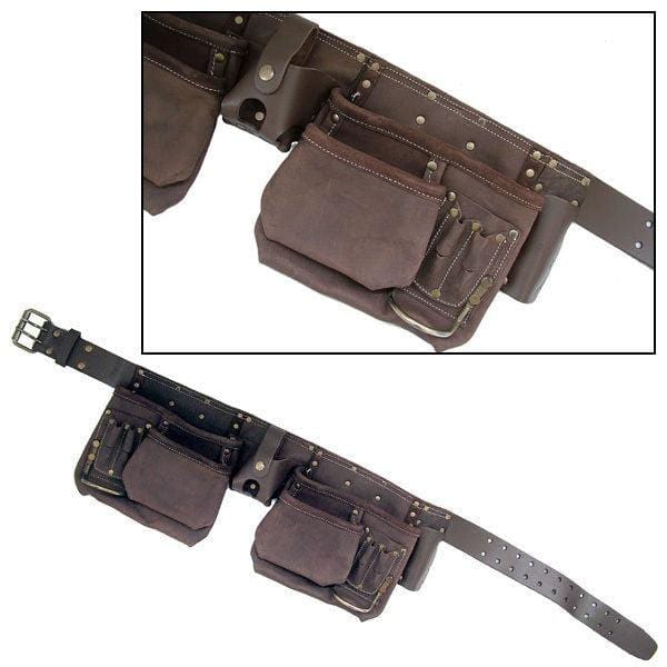 tooltime toolbelt 12 Pocket Heavy Duty Professional Oil Tanned Leather Tool Belt Pouch Toolbelt