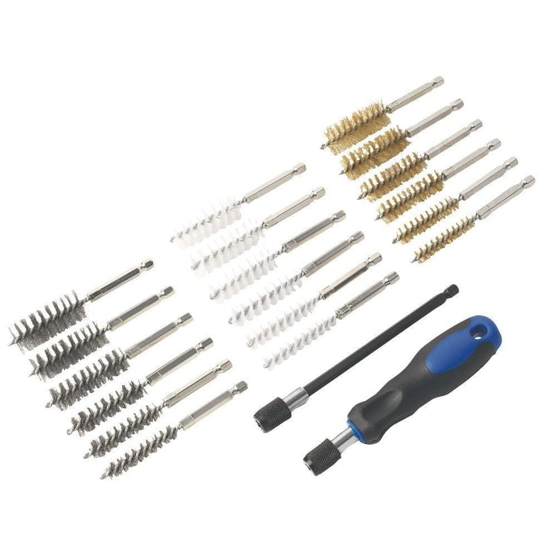 tooltime Tooltime® 20Pc 1/4" Hex Twist Wire Wheel Brush Part Cleaning Rust Remover Set