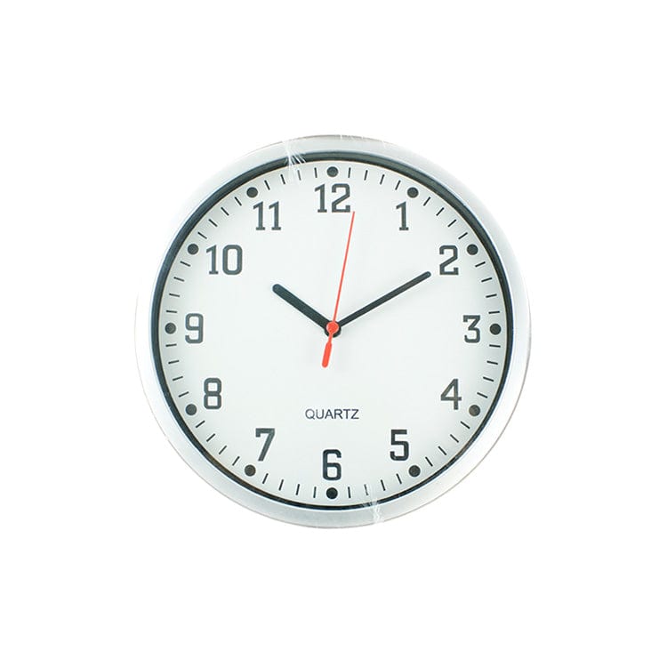 tooltime Wall Clock Silver Wall Clock Large 22.5cm Home Quartz Kitchen Bedroom