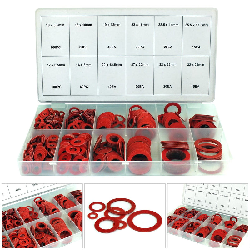 tooltime Washers Fibre Washer Set 600pc Sump Plug Gasket Seals Plumbers Sealing Washers in Case