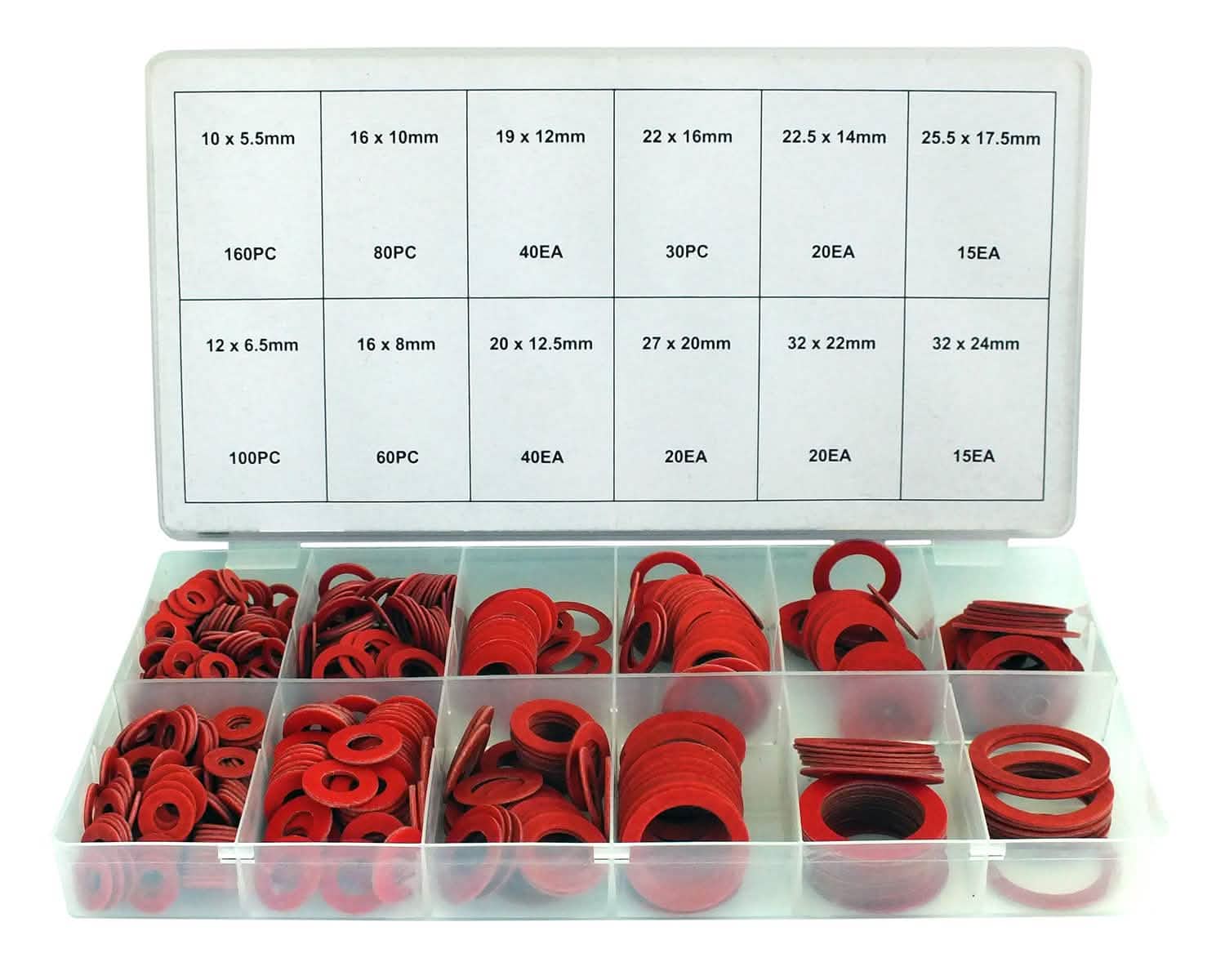 tooltime Washers Fibre Washer Set 600pc Sump Plug Gasket Seals Plumbers Sealing Washers in Case