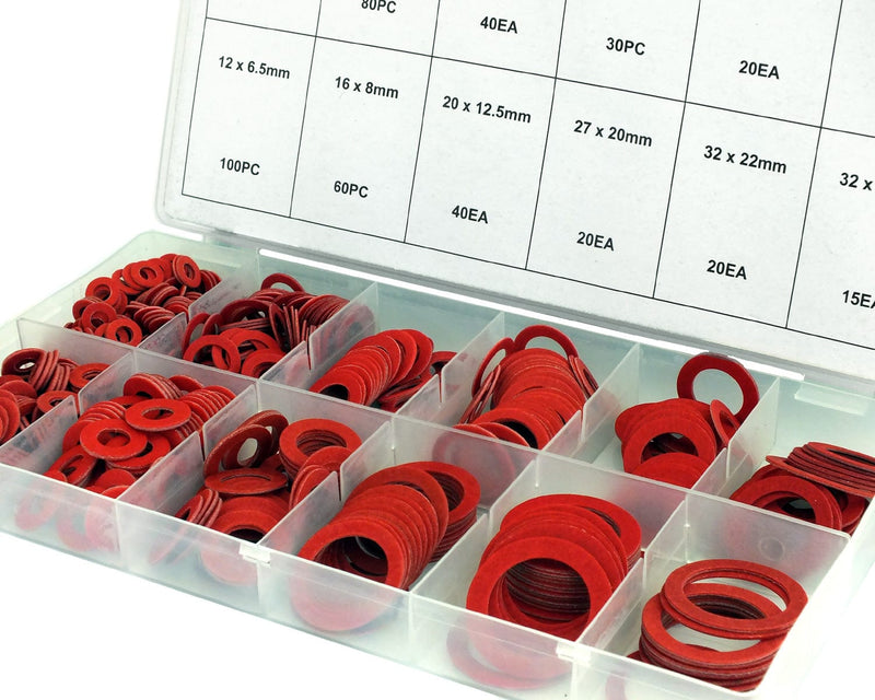 tooltime Washers Fibre Washer Set 600pc Sump Plug Gasket Seals Plumbers Sealing Washers in Case