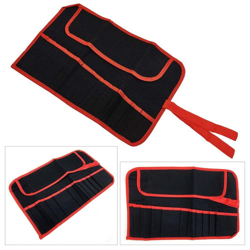 tooltime WATER RESISTANT CANVAS TOOL ROLL FOLDING 12 POCKET COMPARTMENT STORAGE POUCH