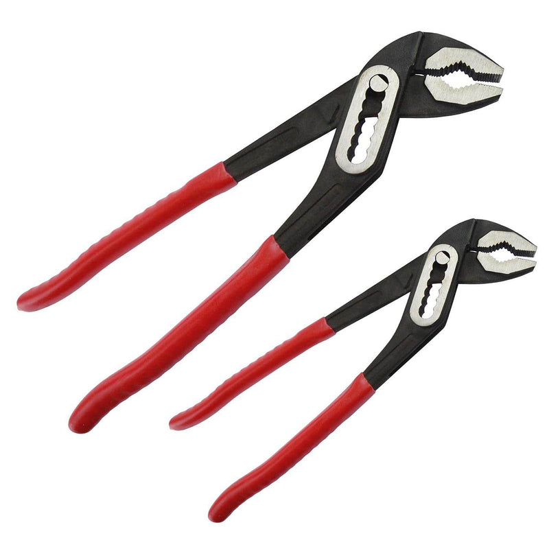 tooltime Waterpump Pliers 2 Pack 180Mm 7" & 250Mm 10" Slim Jaw Box Joint Water Pump Sliding Wrench Pliers