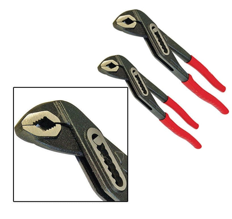 tooltime Waterpump Pliers 2 Pack - Slim Jaw 250Mm 10" & 300Mm 12" Waterpump Sliding Wrench Pliers