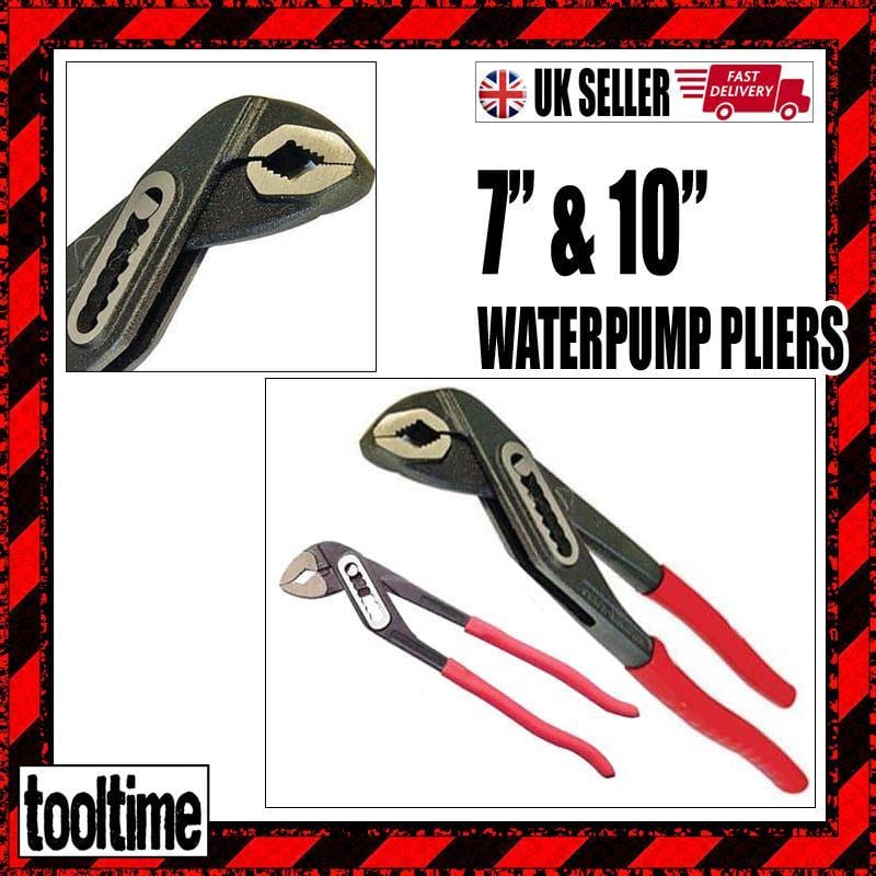 tooltime Waterpump Pliers Pack Of 2 Slim Jaw 180Mm 7" & 254Mm 10" Waterpump Sliding Wrench Pliers