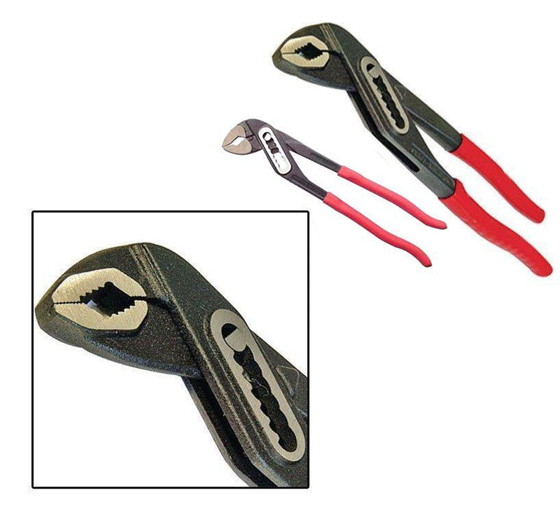 tooltime Waterpump Pliers Pack Of 2 Slim Jaw 180Mm 7" & 254Mm 10" Waterpump Sliding Wrench Pliers