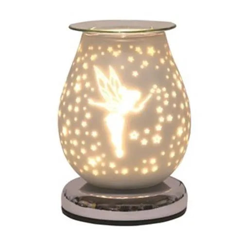 tooltime White Satin Aroma Touch Lamp Wax Tart Warmer Scented Oil Burner Diffuser