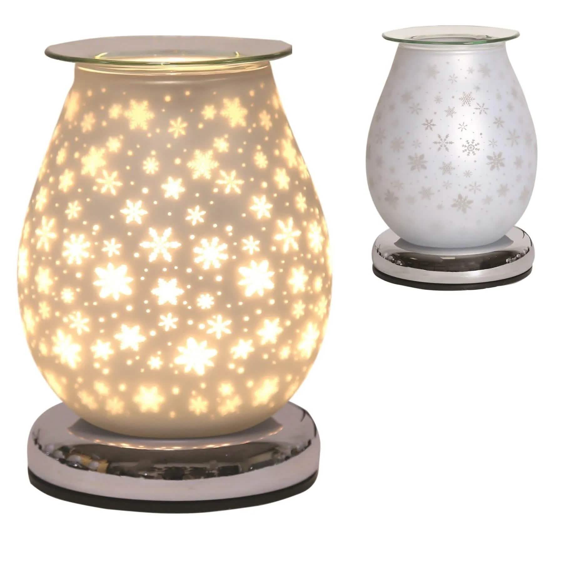 tooltime White Satin Aroma Touch Lamp Wax Tart Warmer Scented Oil Burner Diffuser