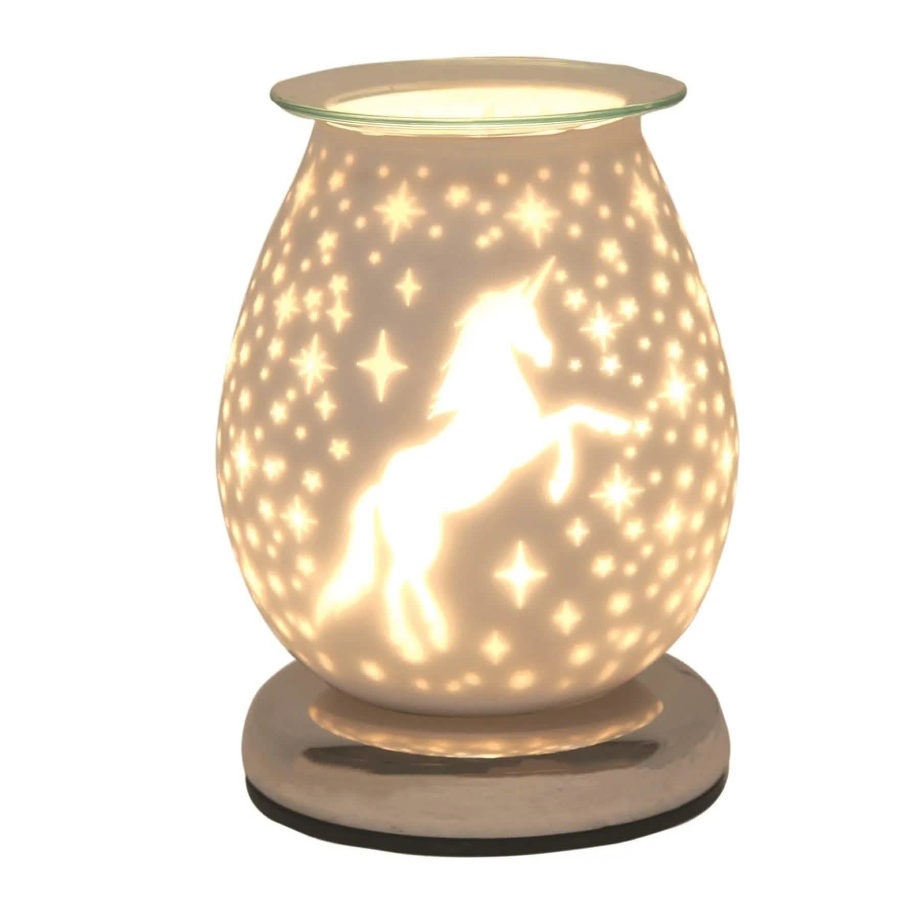 tooltime White Satin Aroma Touch Lamp Wax Tart Warmer Scented Oil Burner Diffuser