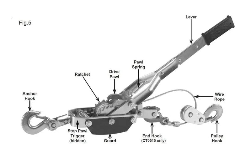 tooltime Winches 4 Ton Heavy Duty 2 Hook Cable Puller Hand Winch Turfer For Caravan Boat Trailer