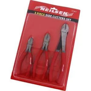 tooltime Wire Cutter Heavy Duty Wire Side Cutter Pliers Set 3Pc Polished 6 8 10" - Diagonal