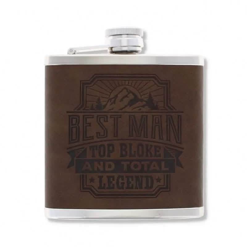 Top Bloke Hip Flask 125ml Hip Flask Christmas Gift for Men | Choice of 14 Mottos