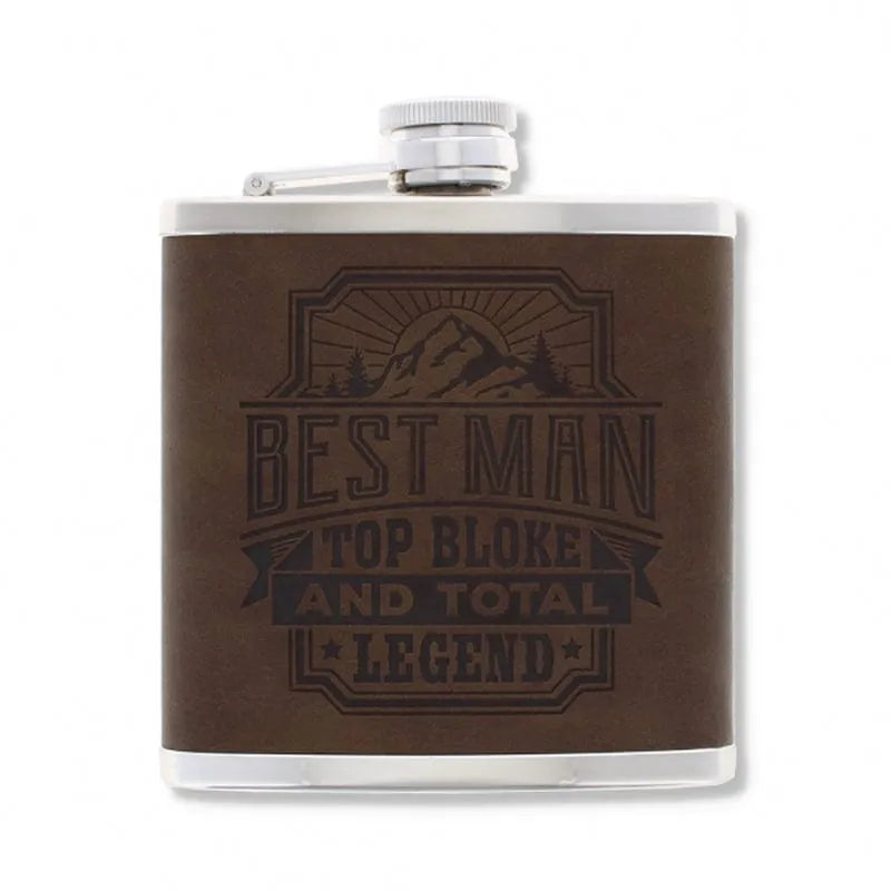 Top Bloke Hip Flask 125ml Hip Flask Christmas Gift for Men | Choice of 14 Mottos