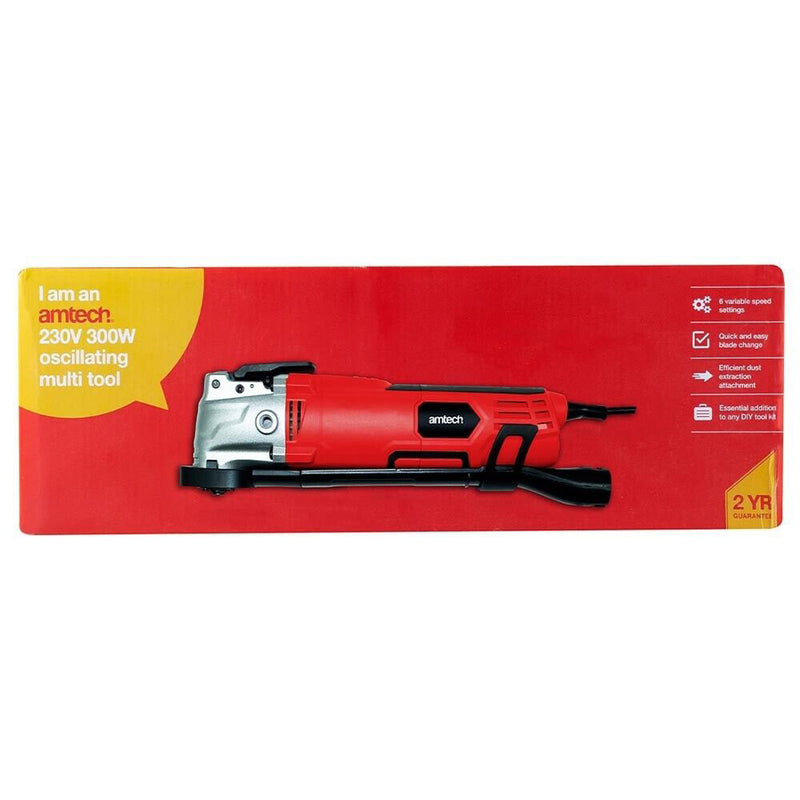 Amtech 300W Oscillating Multi Function Power Tool | Electric Sander Scraper & Sawing Tool with Accessories