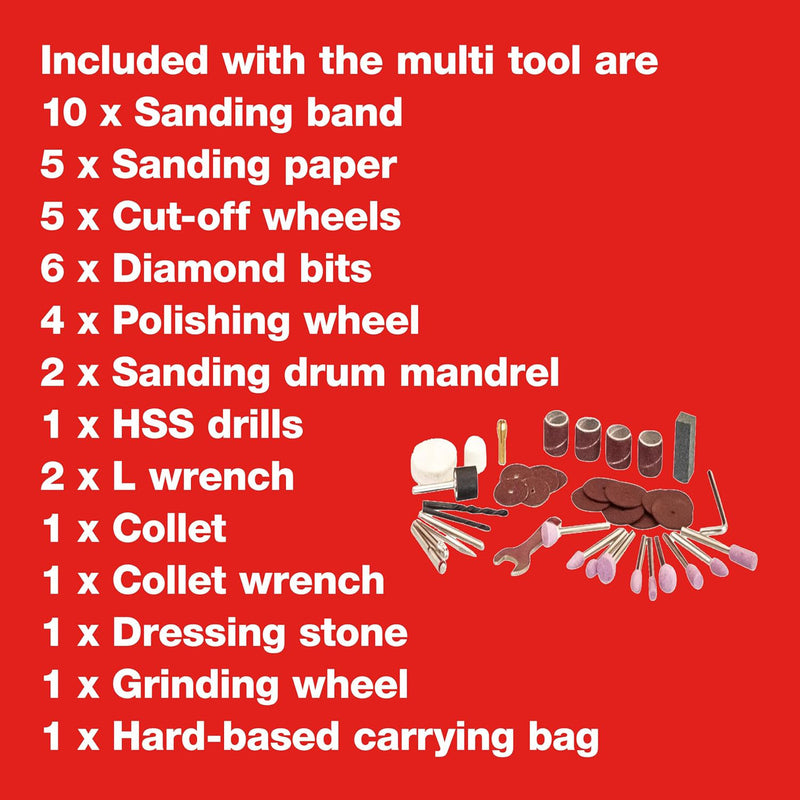 135W Mini Rotary Tool Multi Function Polisher Grinder Engraver | Includes 145pc Accessories and Storage Case