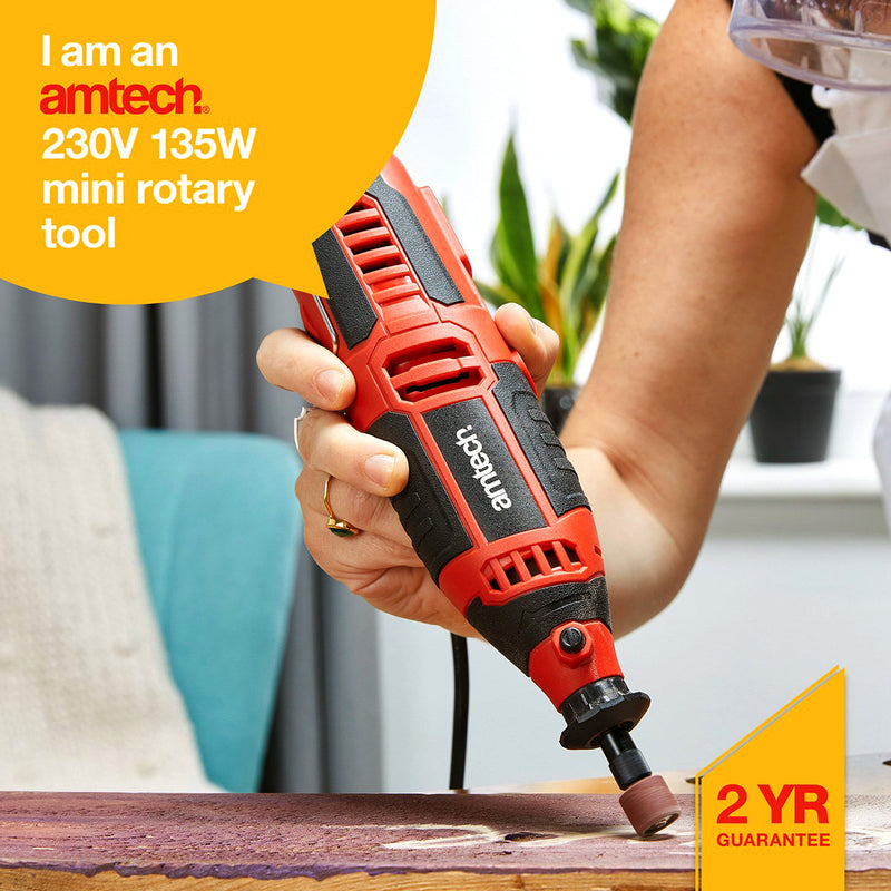 135W Mini Rotary Tool Multi Function Polisher Grinder Engraver | Includes 145pc Accessories and Storage Case