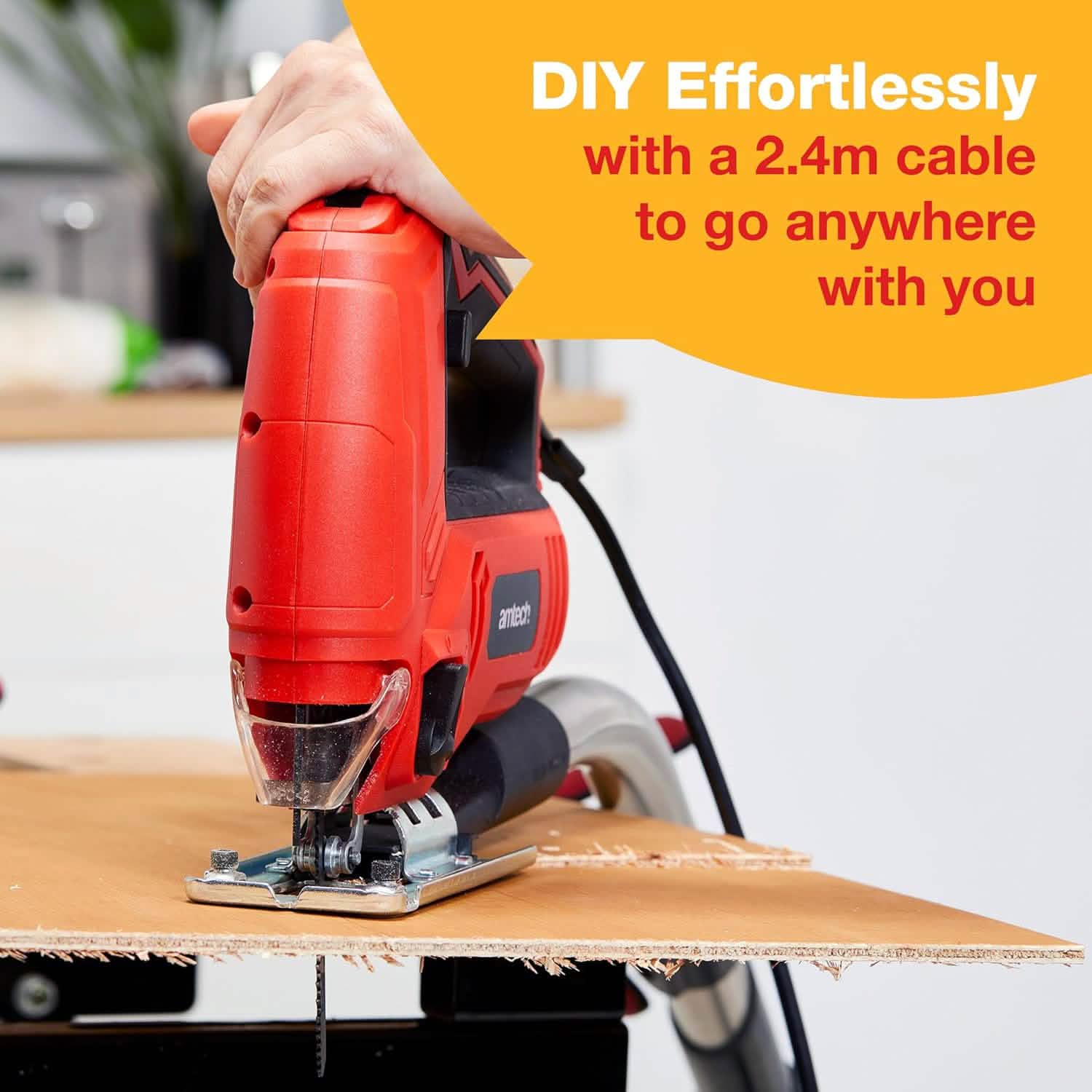 Amtech 600W Electric Jigsaw Variable Speed 230V Pendulum Action | Includes 15pc Saw Blades