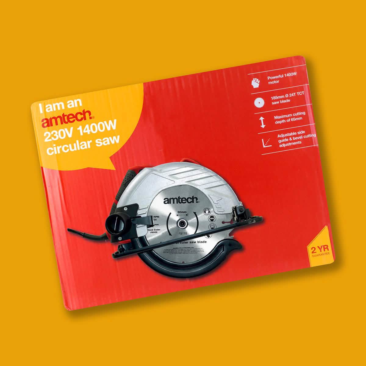 Circular Saw 1400W 230V Electric Wood Cutting Power Tool + 4 x 185mm TCT Blades