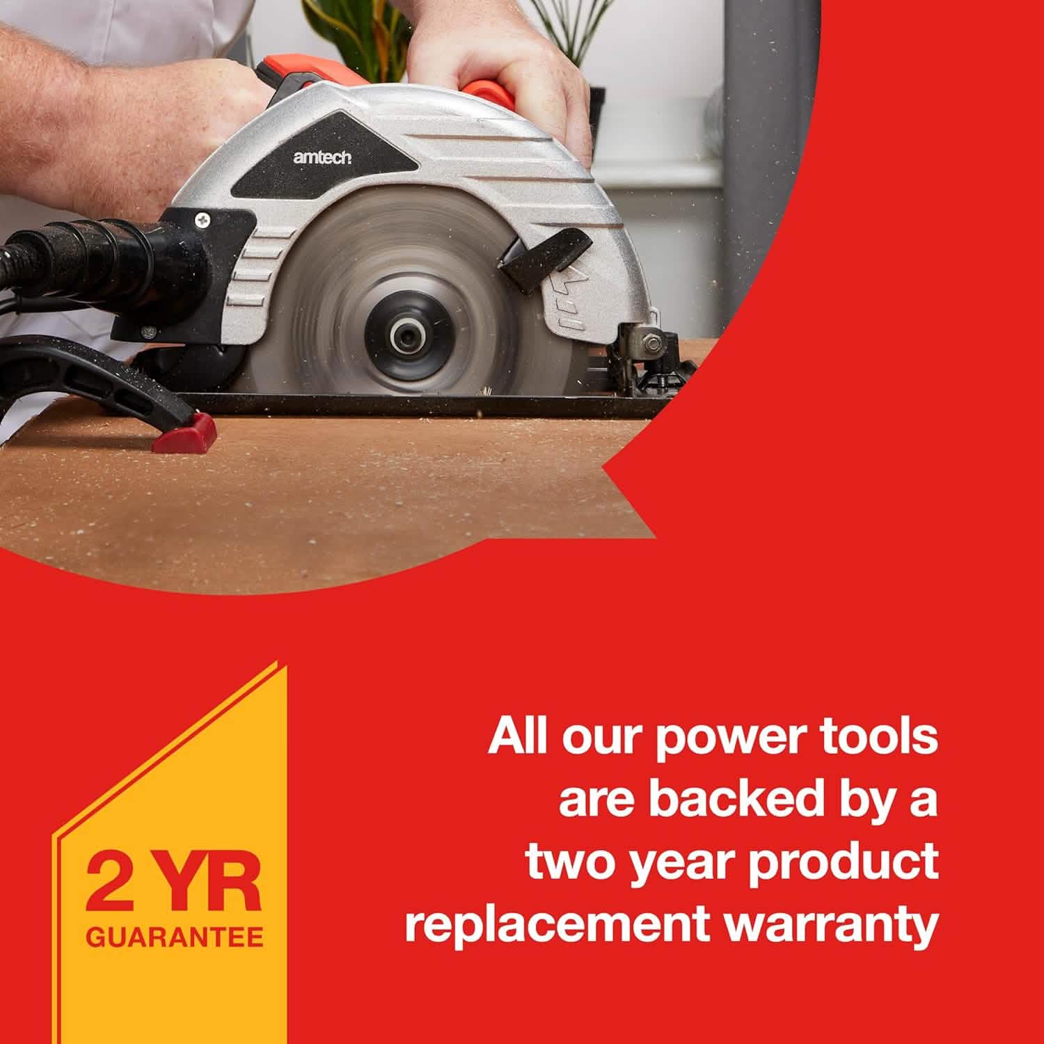 Amtech 1400W Electric Circular Saw with 185mm TCT Saw Blade