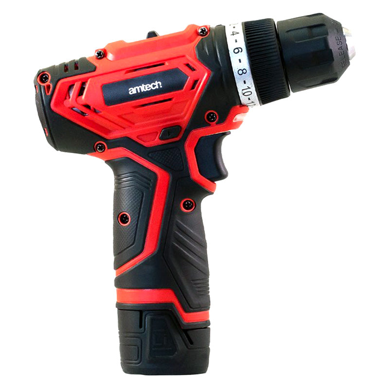 Amtech 12V Cordless Electric Drill Driver with 2Ah Li-ion Rechargeable Battery and Charger