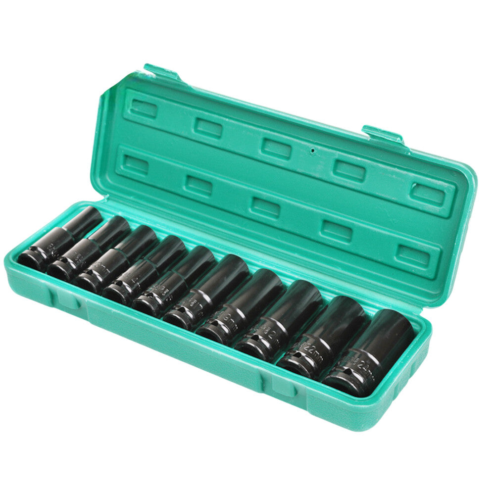 Deep Impact Socket Set Chrome Vanadium (CRV) Steel 10mm-24mm Voche 10PC (1/2 DR)