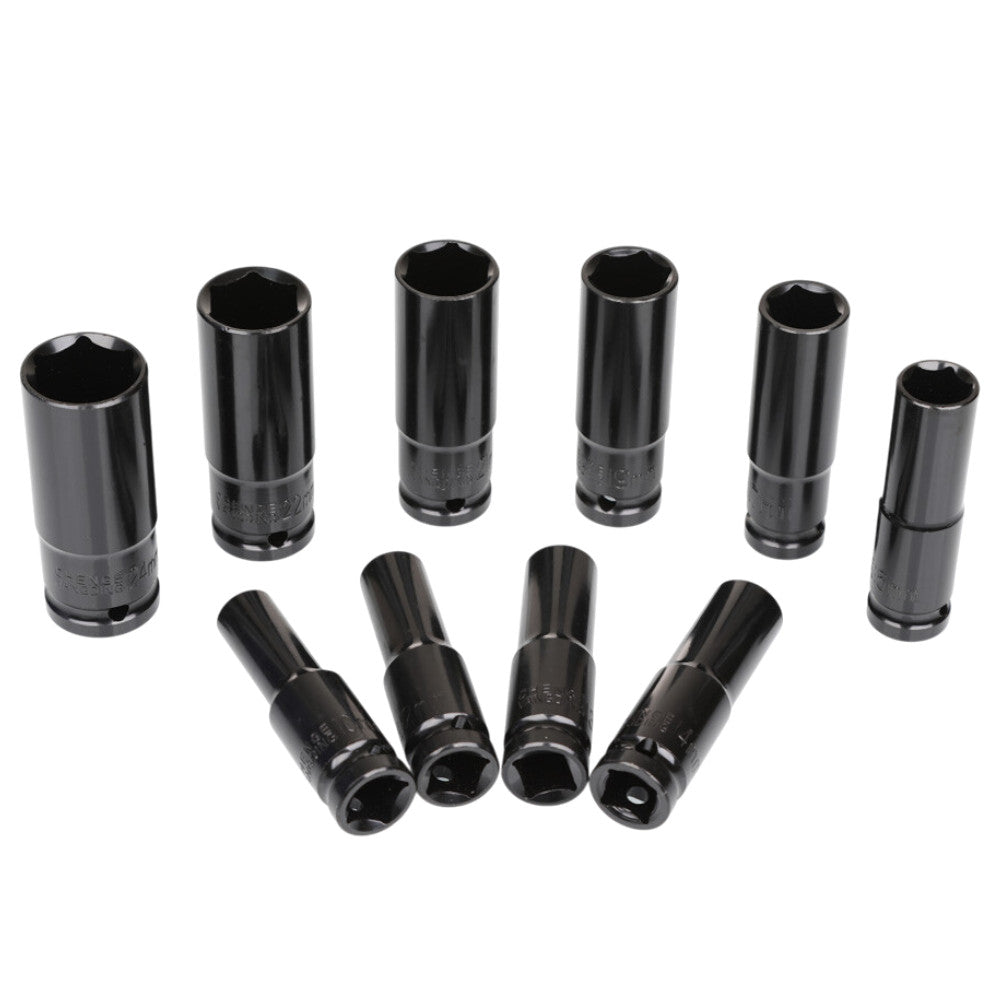 Deep Impact Socket Set Chrome Vanadium (CRV) Steel 10mm-24mm Voche 10PC (1/2 DR)